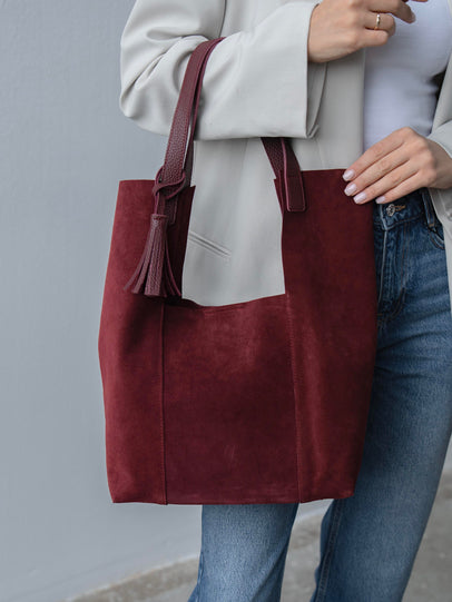 6414 - Ženska Torba Od Prave Brušene Kože