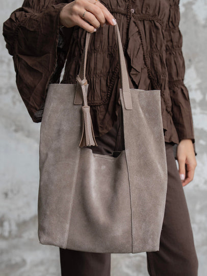 6414 - Ženska Torba Od Prave Brušene Kože