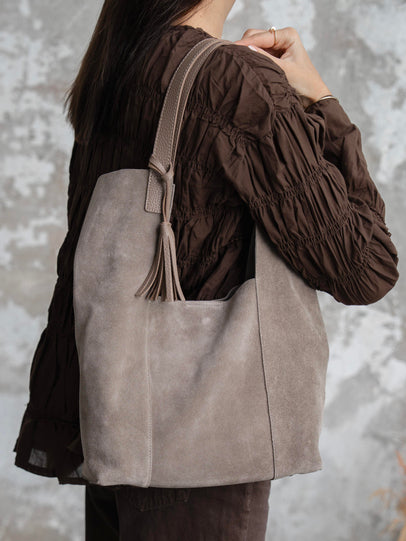 6414 - Ženska Torba Od Prave Brušene Kože